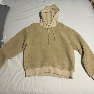 Cute, super warm, beige sherpa hoodie. Worn once